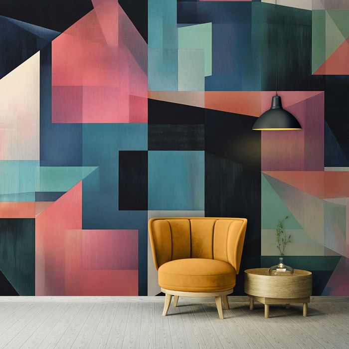 Fototapeta Abstrakcja Kolorowa Figury Sztuka Geometryzm 3D + KLEJ
