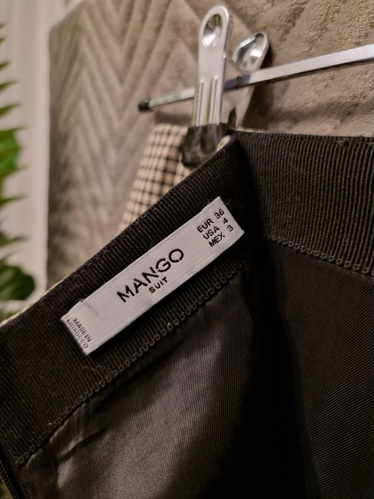 Mango SUIT 36 / S spódniczka mini w kratkę z klamrą asymetryczna