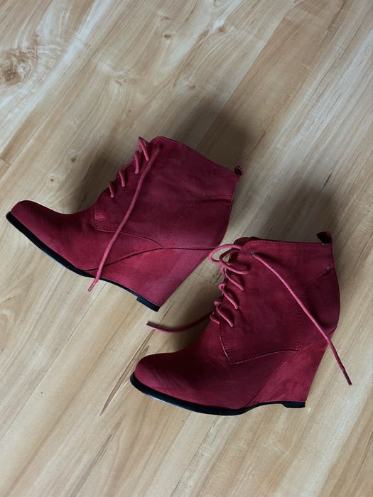 Botki na koturnie La Redoute nieocieplane sznurowane