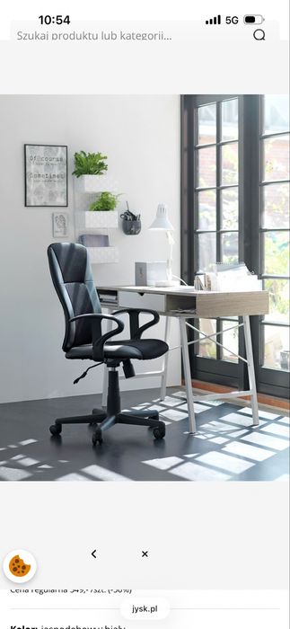 Biurko ABBETVED 48x120 kolor jasny dąb/biały