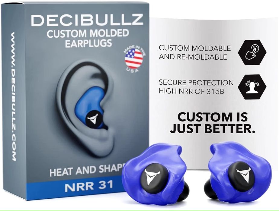 Формованные беруши Decibullz — 31 дБ NRR (синие) — НОВЫЕ