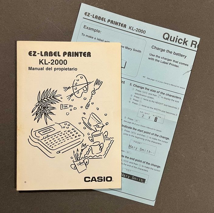 Manual Casio KL-2000 EZ-Label Printer