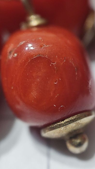 Срібний комплект, позолота, натуральний корал.