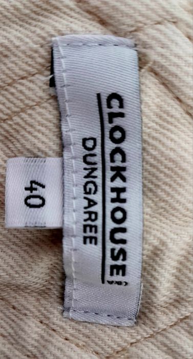 40/42 Spodnie ogrodniczki C&A jeansowe beżowe