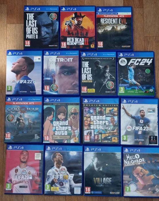 Lote de Jogos PS4 - GTA, Red Dead 2, Resident Evil, the last of us