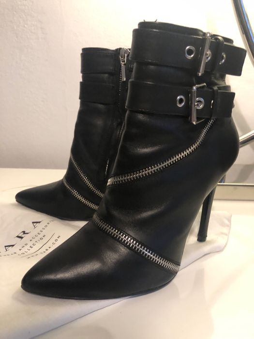 zara woman kozaczki damskie skóra nat. roz 37/24 cm st.bardzo dobry!