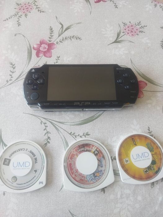 Consola Sony PSP PlayStation portable Slim 2004 com defeito + jogos