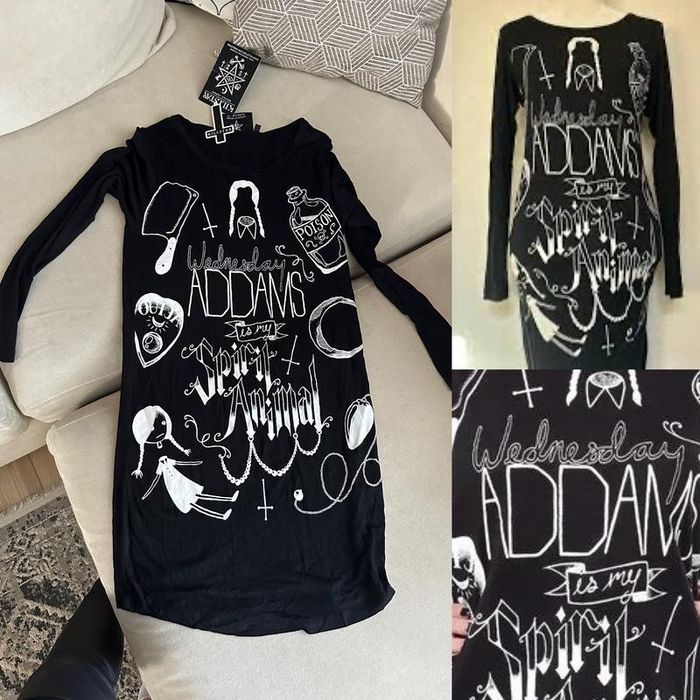 Killstar сукня з довгим рукавом wednesday addams