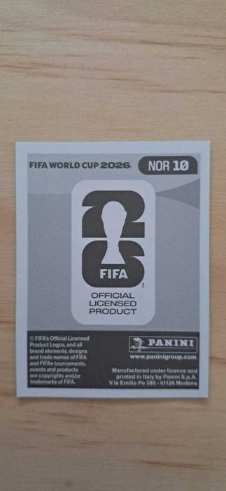Cromo futebol de Odegaard(Mundial 2026)da Panini