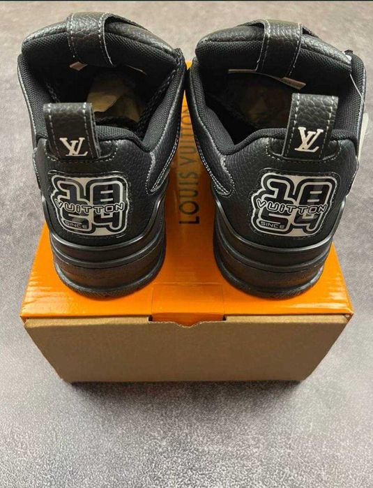 Кросівки Louis Vuitton LV Skate Grained Leather Trainer Black Sneaker