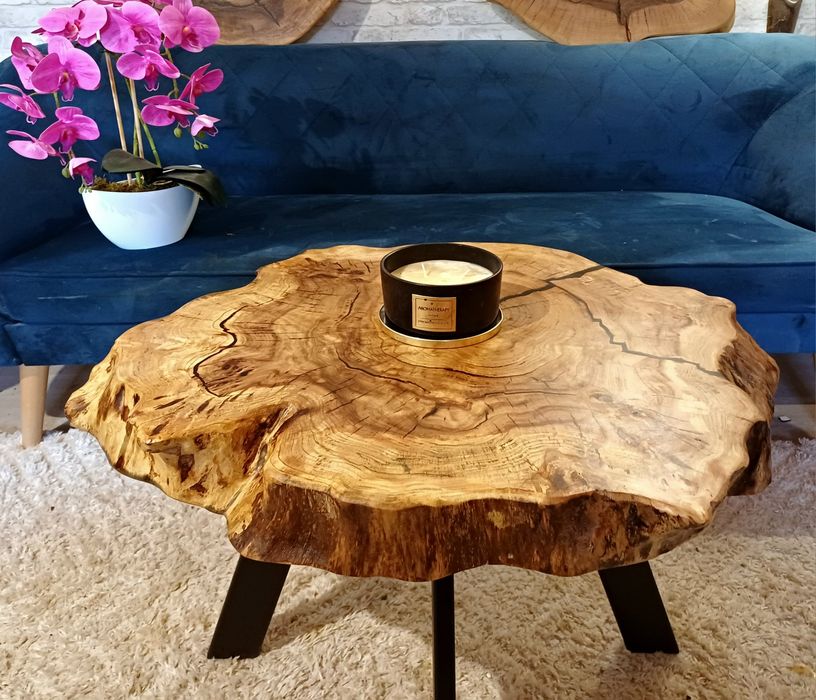 Stolik kawowy 75x57cm plaster drewna loft