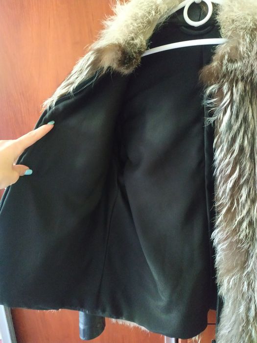 Куртка трансформер с чернобурки р-р 46-48