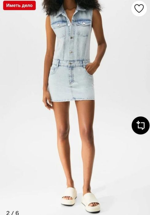 Pull&bear джинсовое платье м zara зара