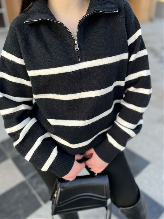 Светр, светр в полоску, светр на замку