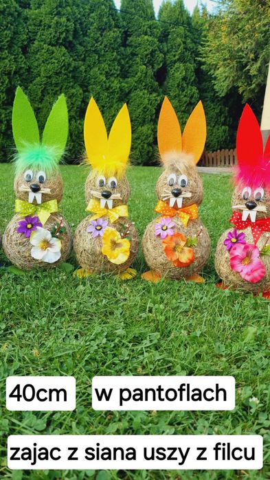 Zajac z siana  ozdoba Wielkanocna