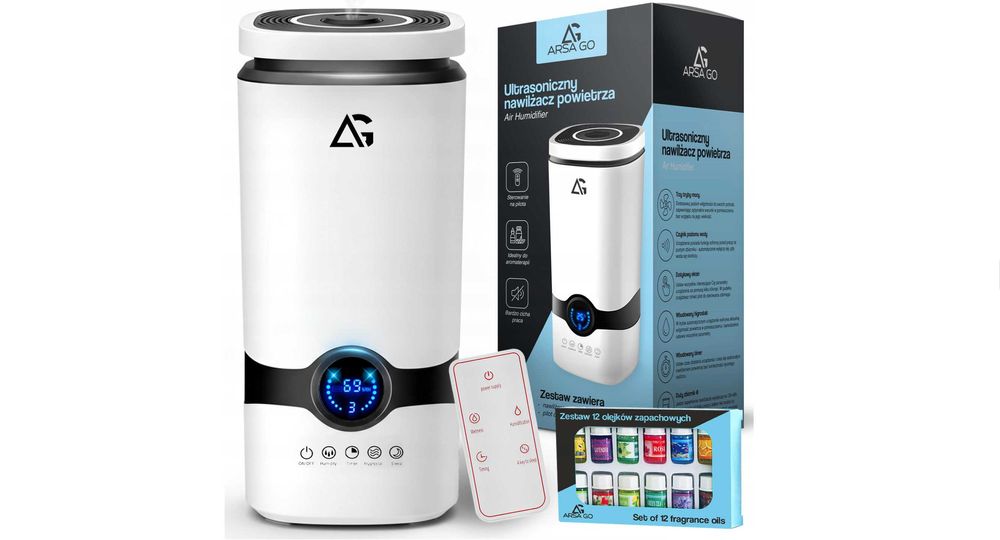 Зволожувач повітря 4L з іонізацією і пультом + 12 ароматичних олій