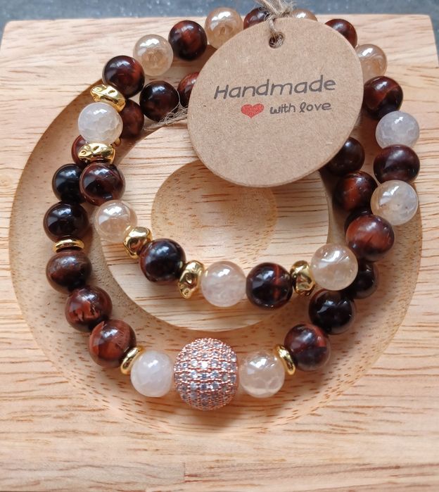 Bransoletki 2w1 z kamienia naturalnego Handmade