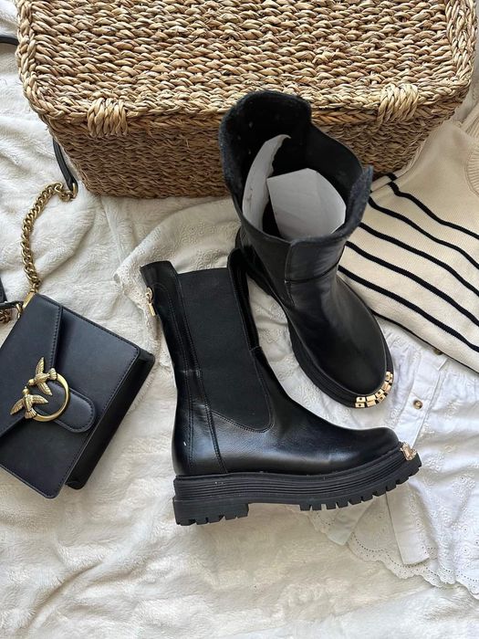 Eleganckie workery sztyblety naturalna skóra licowa kolory