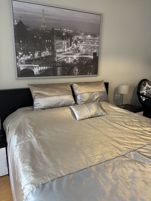 Two-color quilted duvet cover