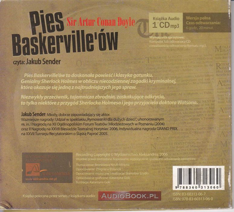 Pies Baskervilleów”, Arthur Conan Doyle . audiobook .