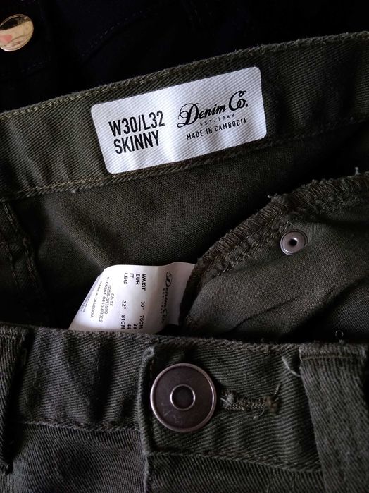 р 10 /44-46 джинси штани слім хакі в стилі мілітарі стрейчеві Denim Co