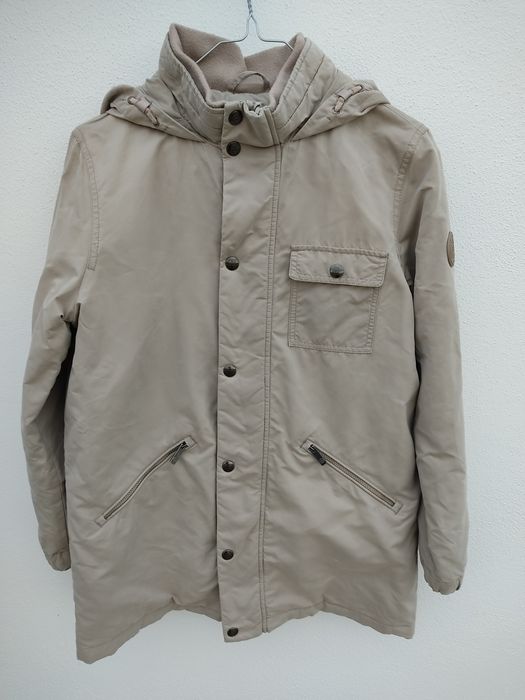 Impermeável /Casaco parka bege, Massimo Dutti- NOVO