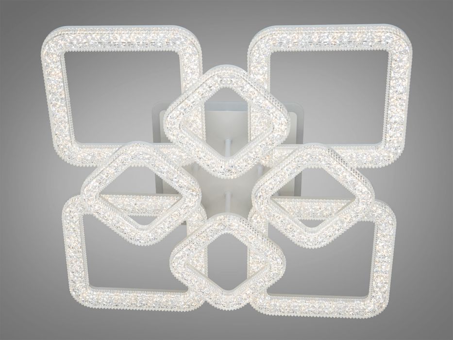 Стельова світлодіодна люстра з пультом, 130W чорна окантовка