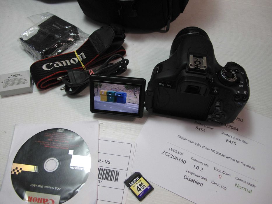 Canon 600D + 18-55mm-Só 8 mil disparos com lente, tudo como NOVO