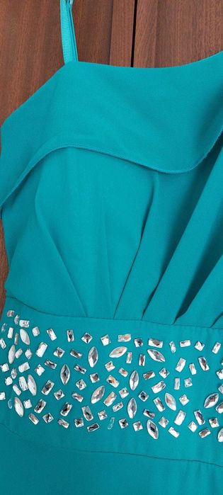 Vestido azul marinho brilhante