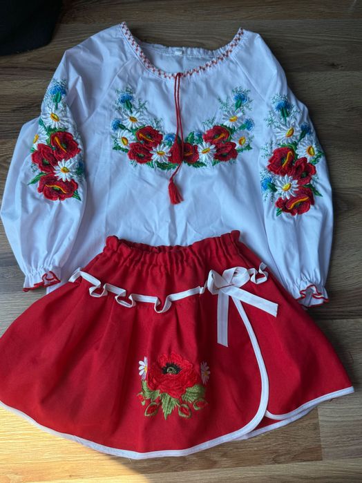 Вишиванка з спідницею для дівчинки 110