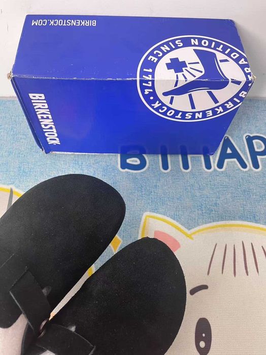Birkenstock Black leather  slippers, size 40
