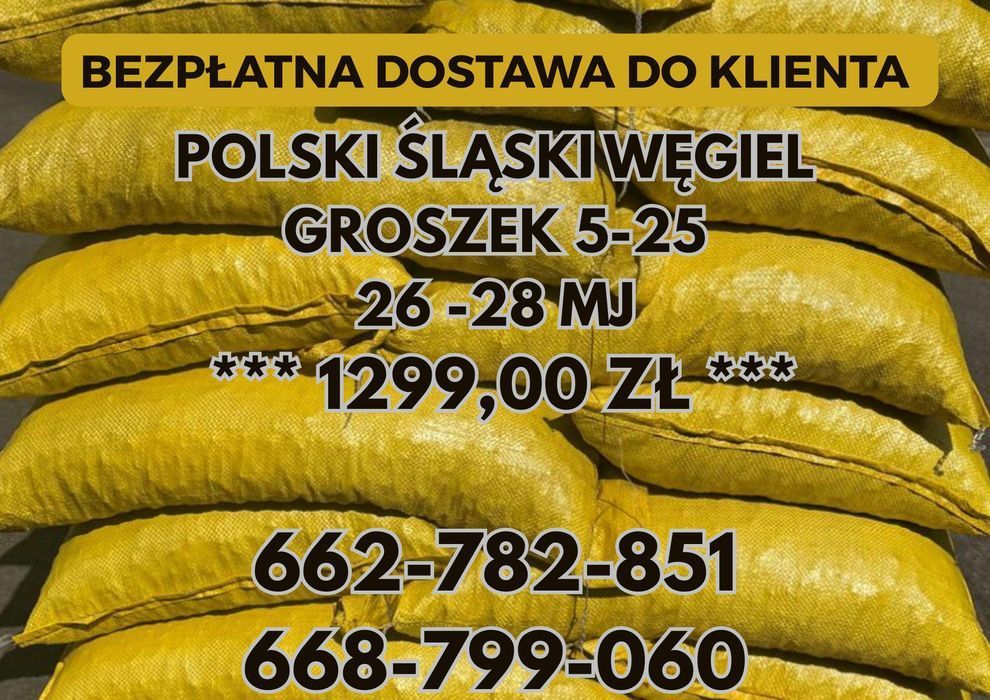 POLSKI WĘGIEL : GROSZEK 5-25, 26-28MJ - Transport Gratis !