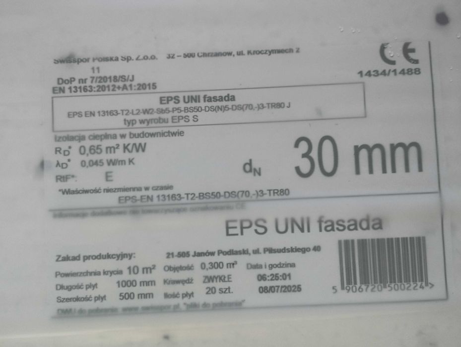 Styropian Swisspor fasada 2,3,5 lub 10 cm lub dach, podłoga 5 cm