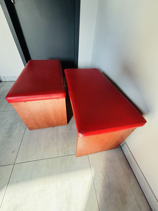 Pufa siedzisko drewno ekoskóra