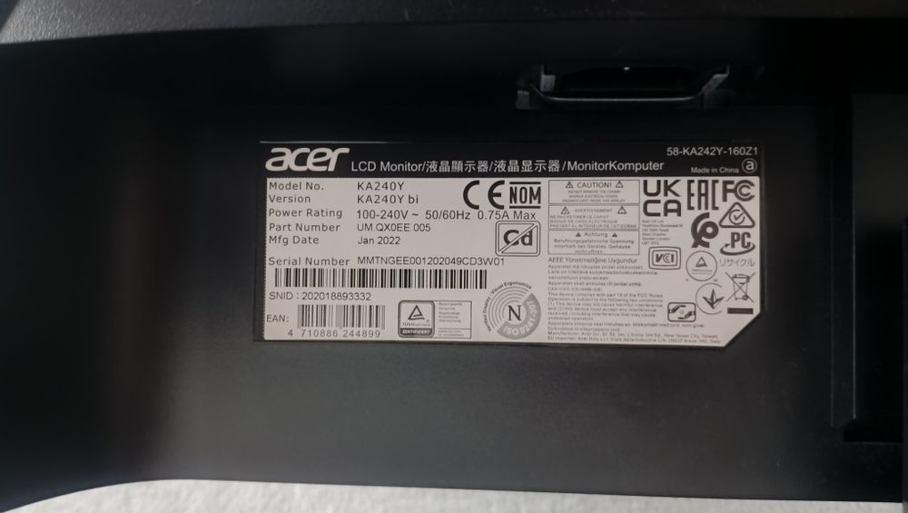 Sprzedam monitor ACER KA240Ybi