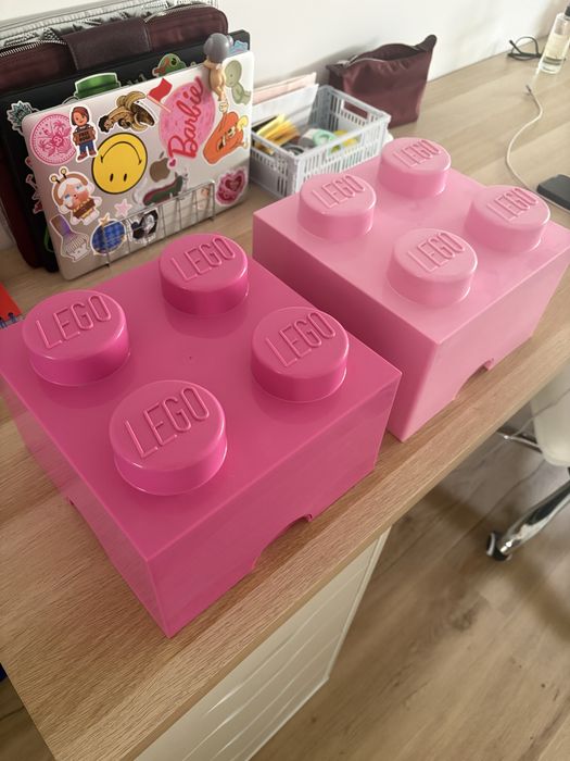 Caixas de arrumacao rosa lego