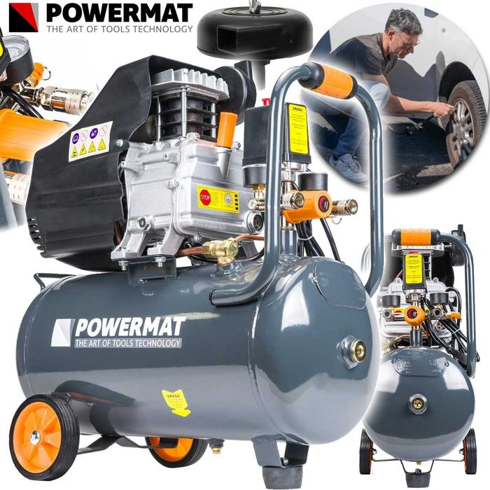 POWERMAT Kompresor Olejowy 24l Sprężarka 206 L/min 230v PM0684