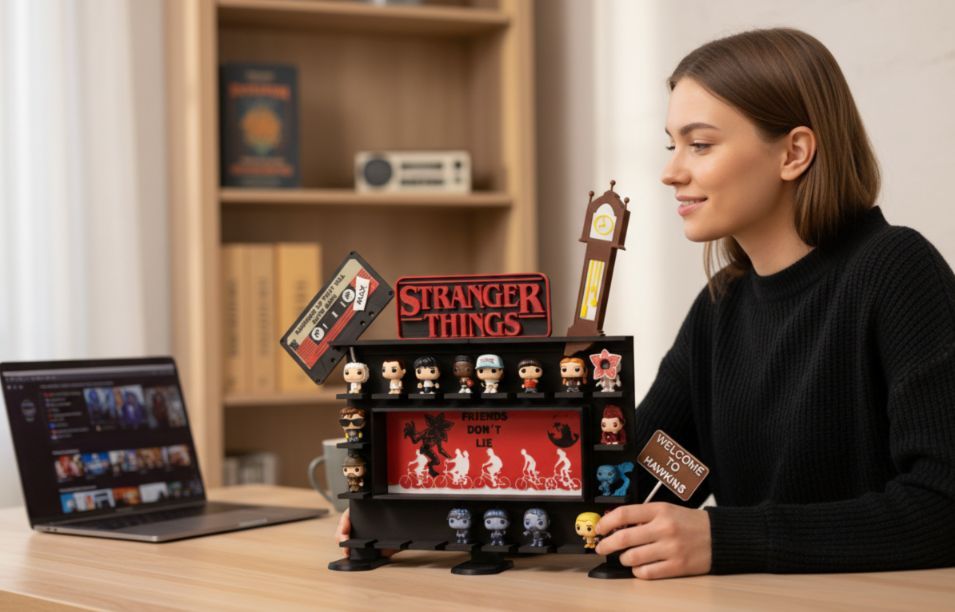 Ekspozytor Półka STRANGER THINGS na figurki z Kinder Joy 3D