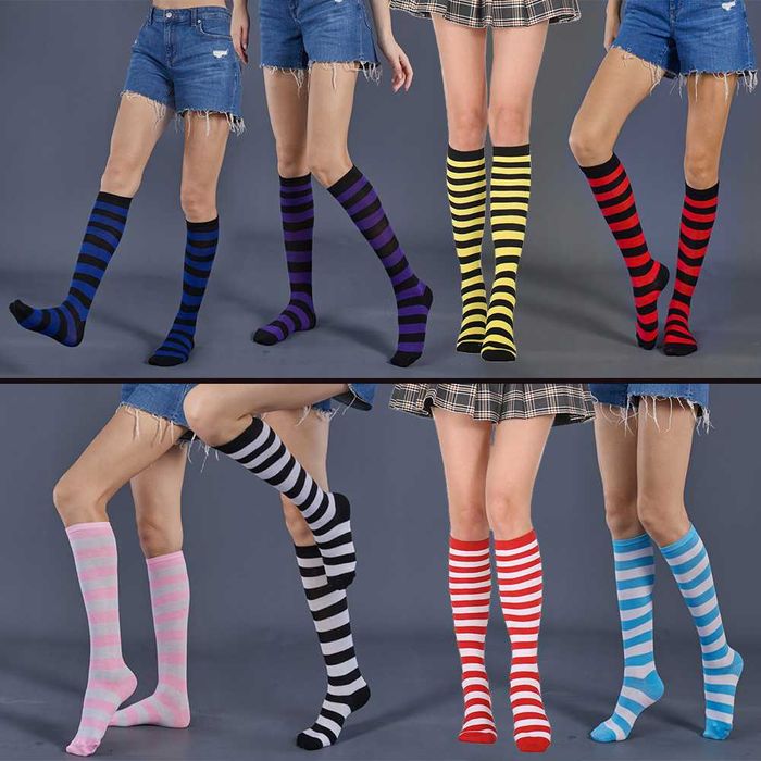 Гольфы в полосатые выше колена пчела зебра