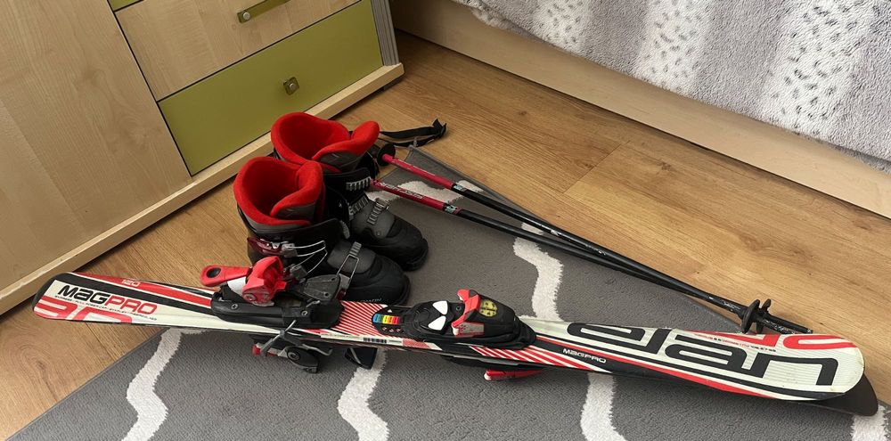 Narty 120, buty narciarskie, kijki, zestaw. Wysyłka kurierem GRATIS