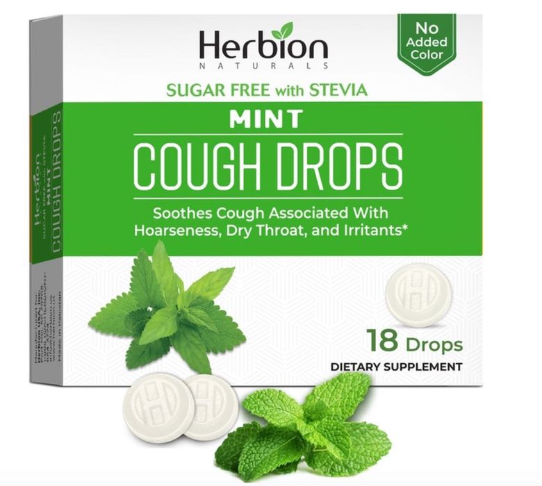 Herbion Pastylki miętowe na gardło 18 sztuk BEZ CUKRU Made in USA
