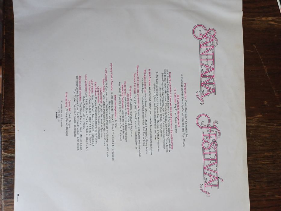 Disco vinil Santana Festival