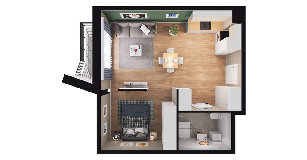 1-pokojowy apartament inwestycyjny 42m2 + balkon