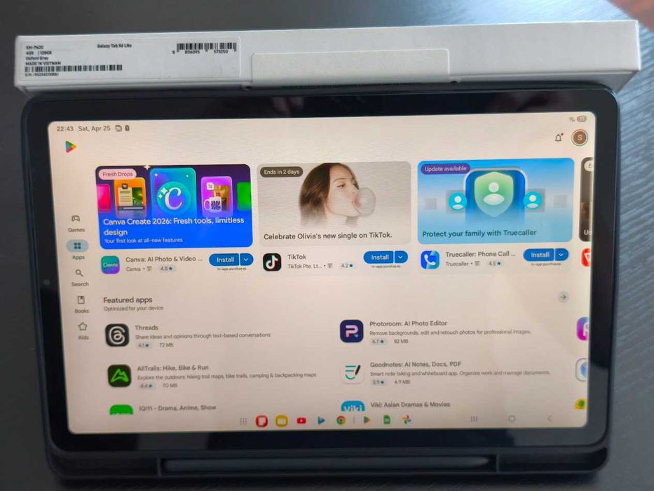 Samsung Galaxy Tab S6 Lite 2024 - Como Novo | 128GB | Caixa + Capa