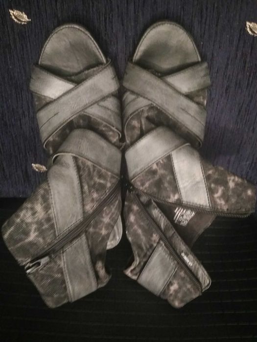 Sandały r. 40 szare dżinsowe buty na lato