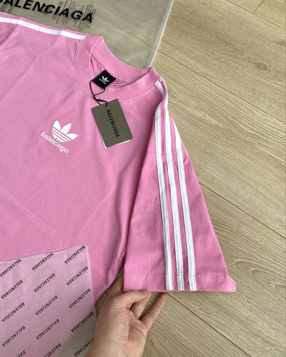 Футболка Balenciaga x Adidas рожева