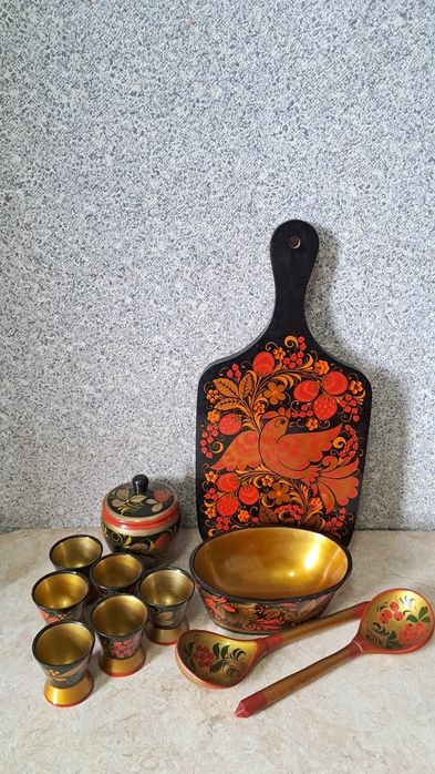 Деревянная посуда Хохломская роспись