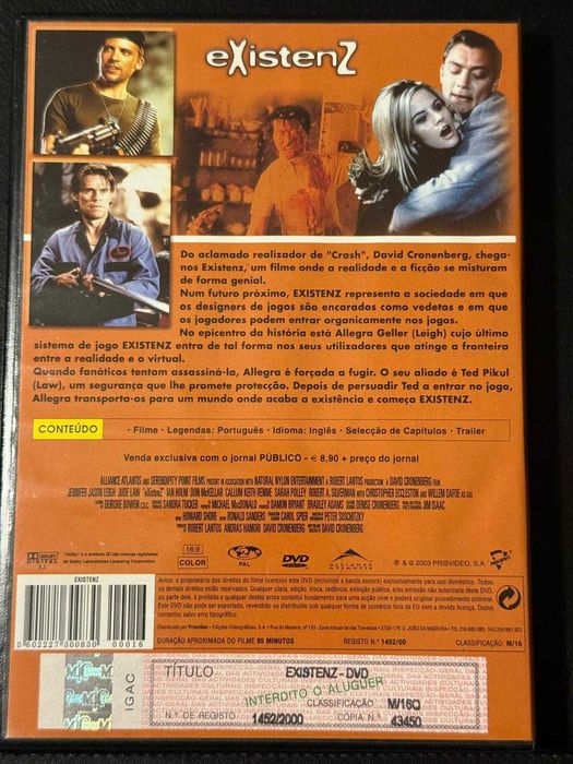 DVD do filme eXistenZ