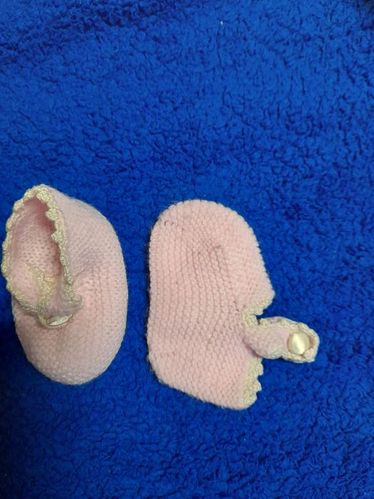 Sapatos rosa em croché