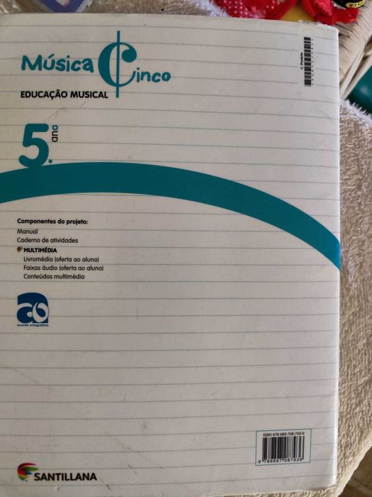 caderno de atividades, 5.º ano, educação musical e matemática